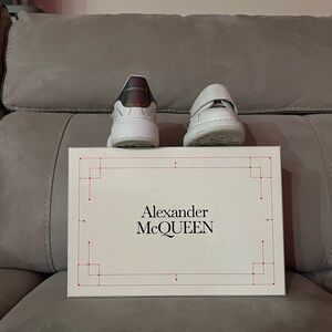 Alexander McQueen White and Silver Sneakers